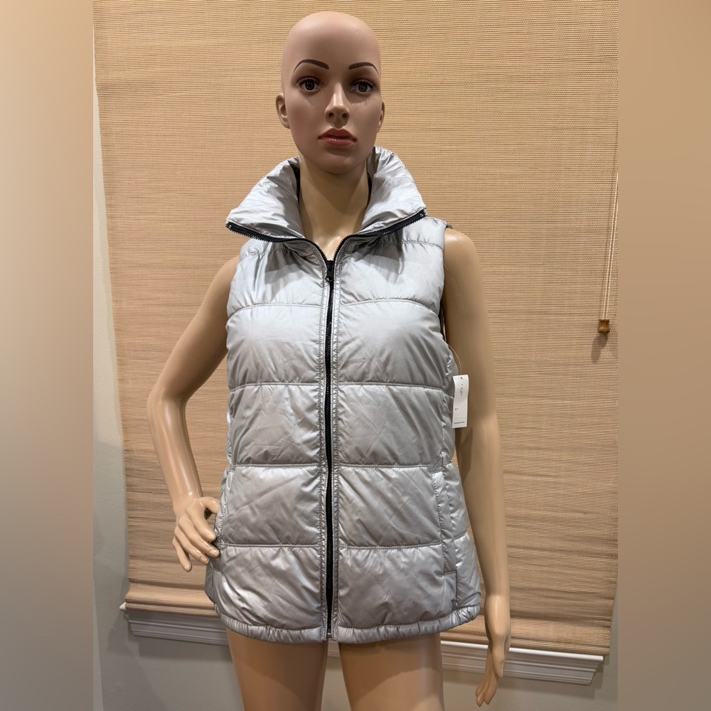 Old Navy Women's Shiny Silver Vest